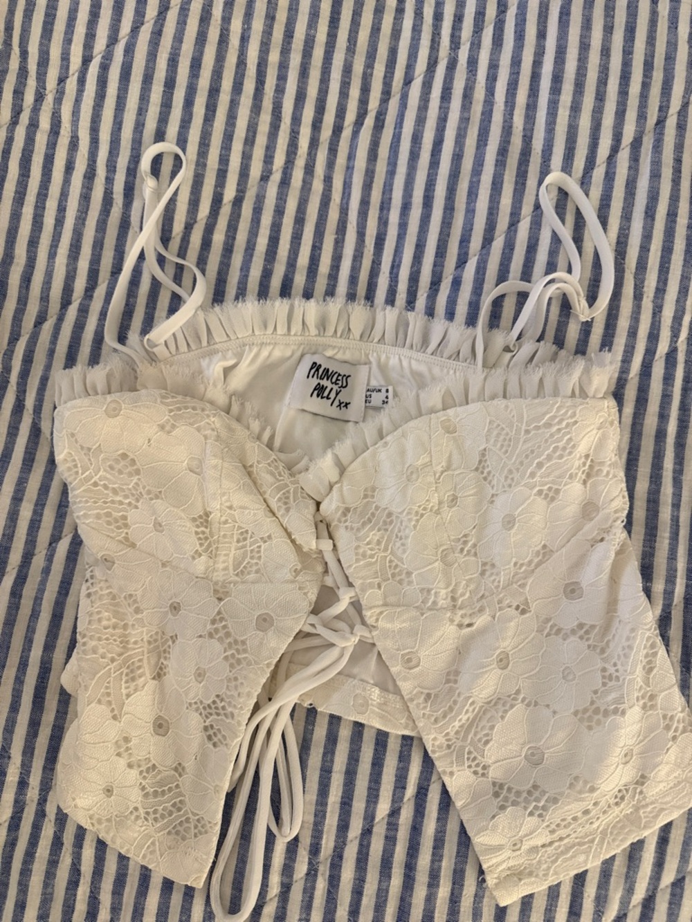 Princess Polly Ivory Lace Corset Crop Top